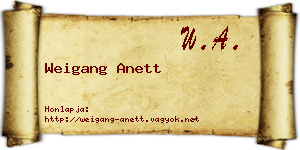 Weigang Anett névjegykártya